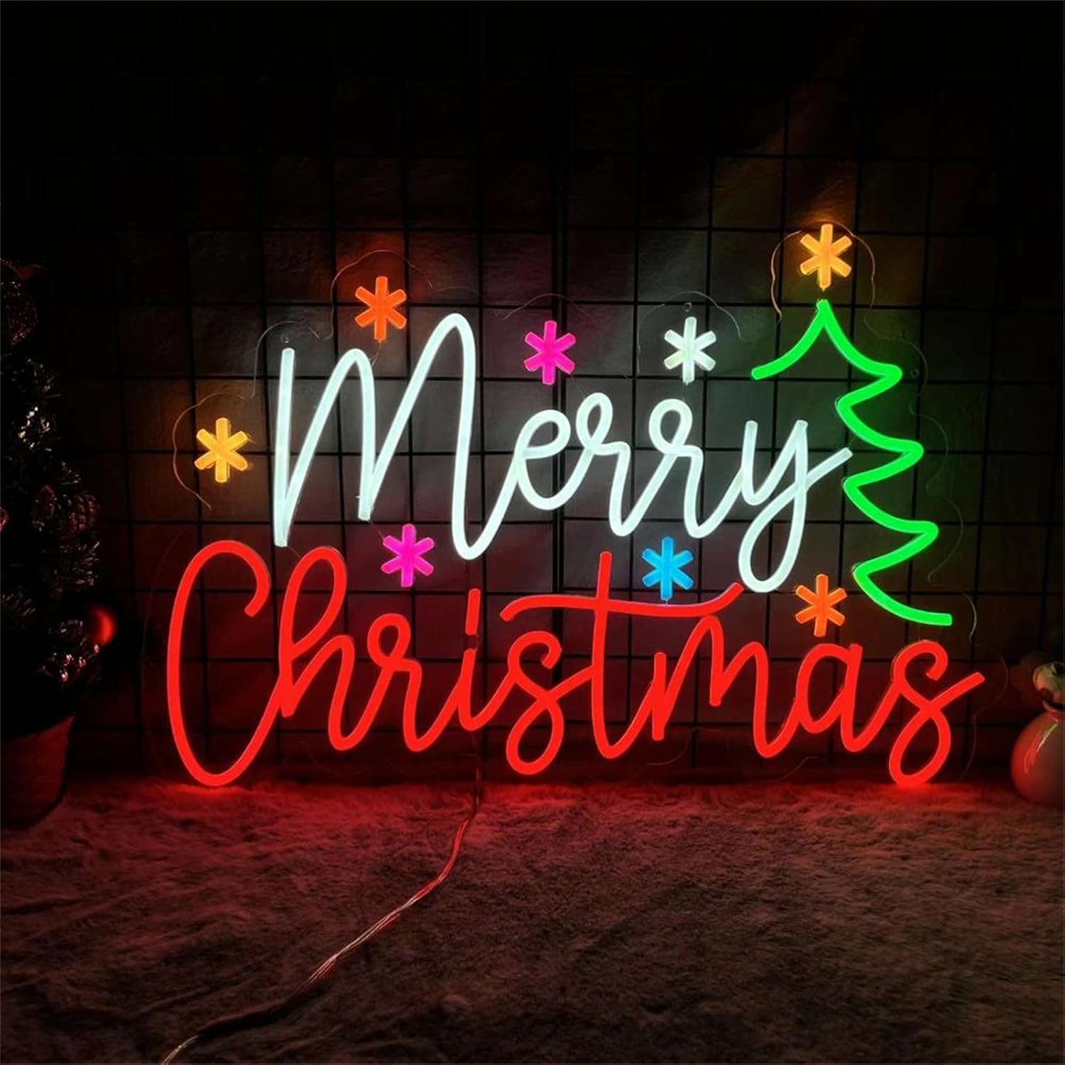 Wall Decor Lighting Tree - Feliz natal sinal de néon com