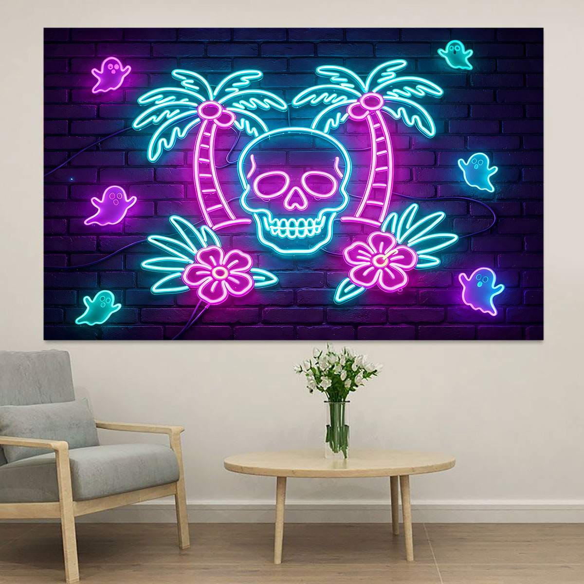 Wall Decor Lighting Tree - Adesivo de Parede Neon com Esqueleto