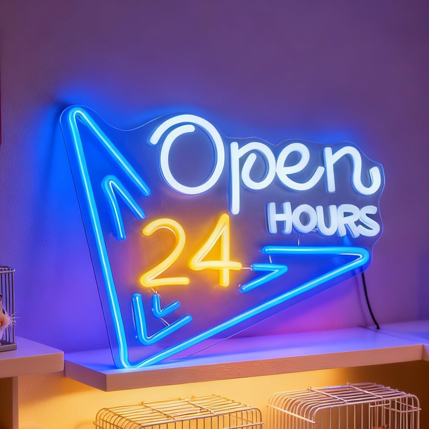 Decor Lighting Opening Hours - ﻿ Letreiro Neon Aberto 24 Horas,