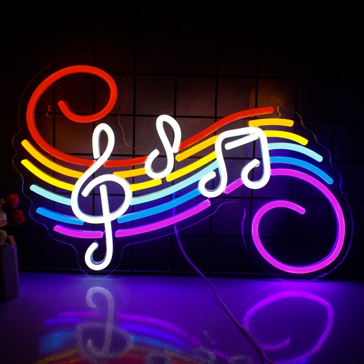 Wedding Lighting And Decor - Letreiro Neon de Notas Musicais Personalizável,