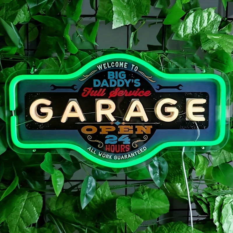 Garage Lighting Decor - Retro garagem led sinal de néon