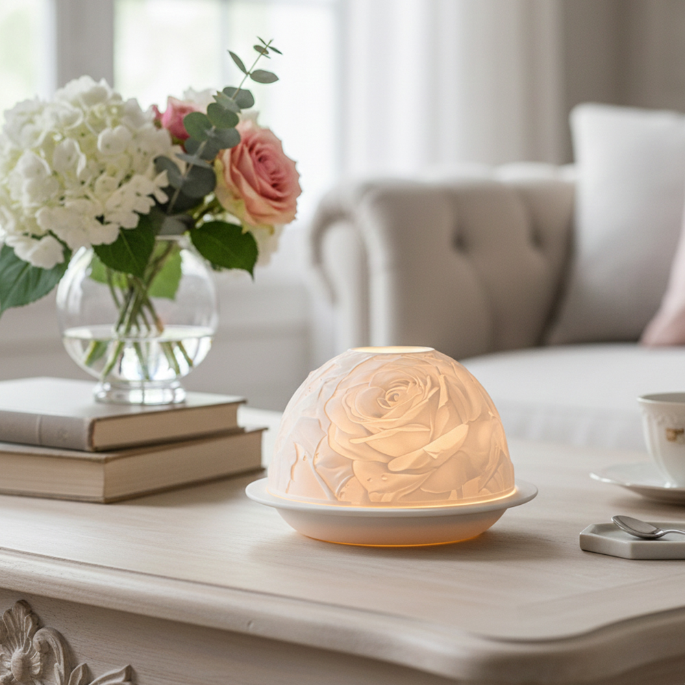 Wedding Lighting And Decor - Suporte de vela de porcelana rosa