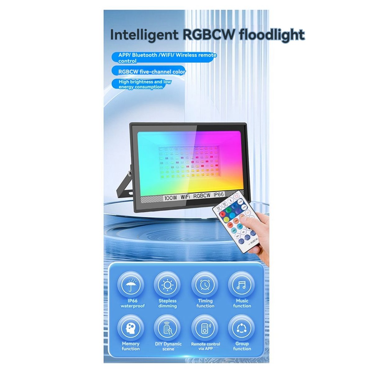 Decor Lighting Uk - Lanterna LED RGBCW de 100W com