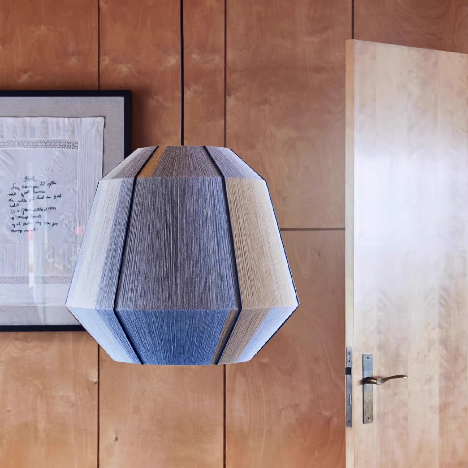 Geometric Lamp Shade - Luminária pendente de vime, estilo boho,