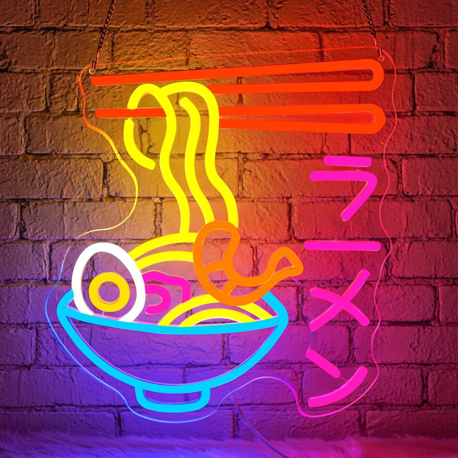 Lighting Decor Room - Letreiro Neon de Ramen: Luz LED
