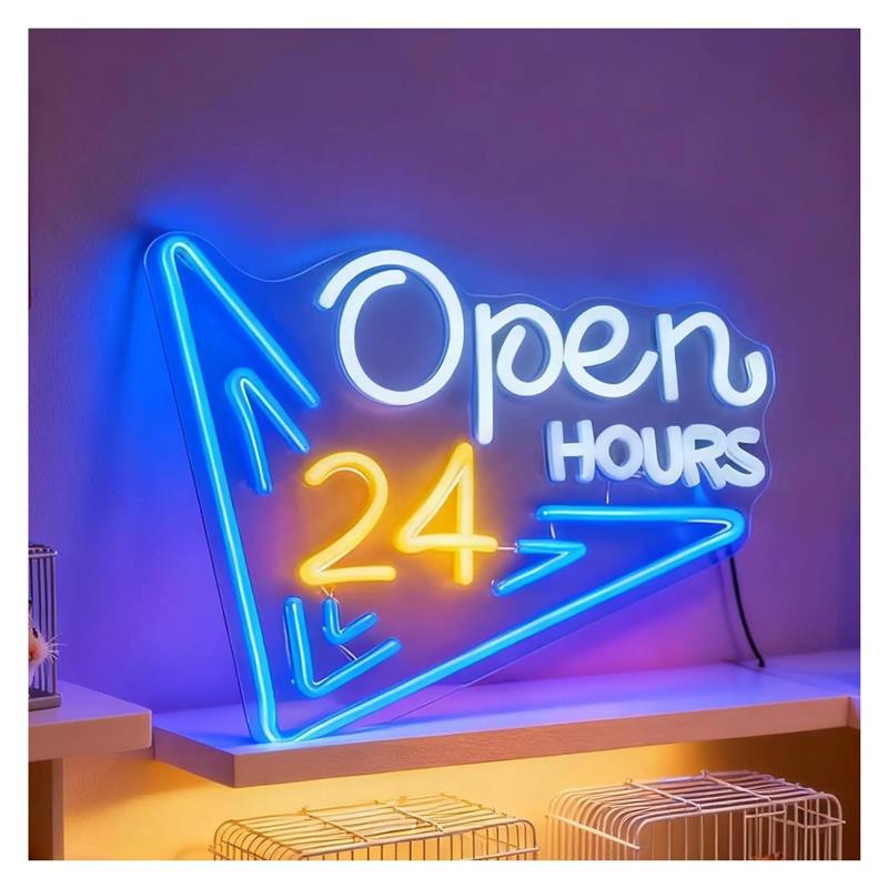 Letreiro neon aberto 24 horas, - Decor Lighting Opening Hours avaliação e preço