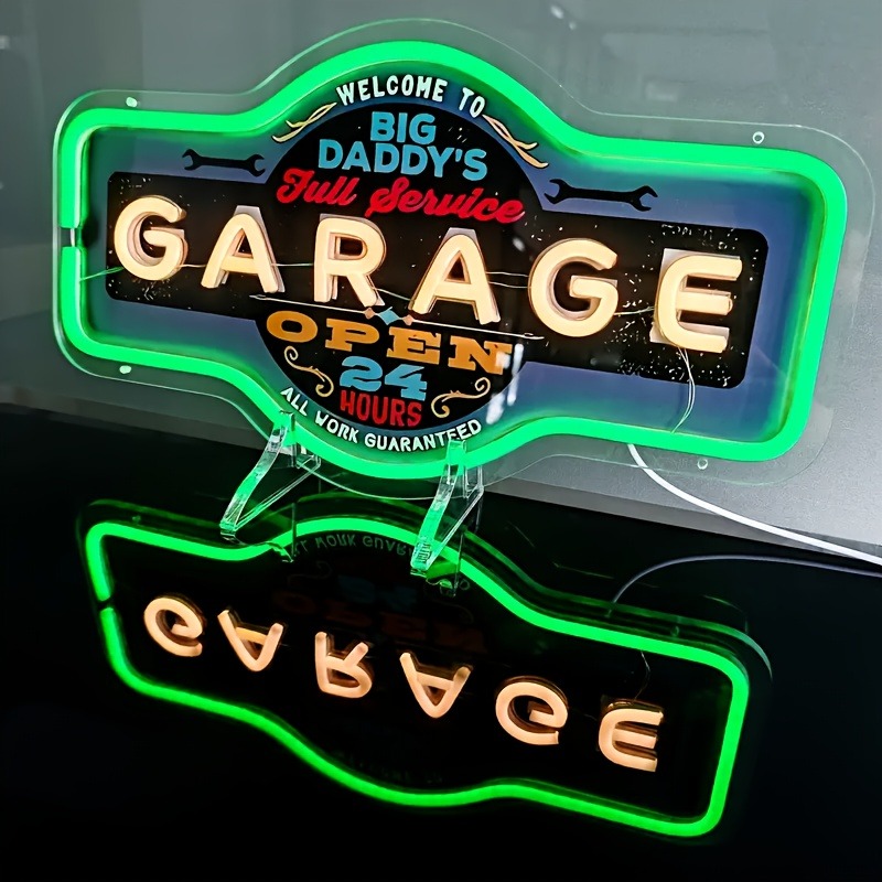 Retro garagem led sinal de néo - Garage Lighting Decor avaliação e preço