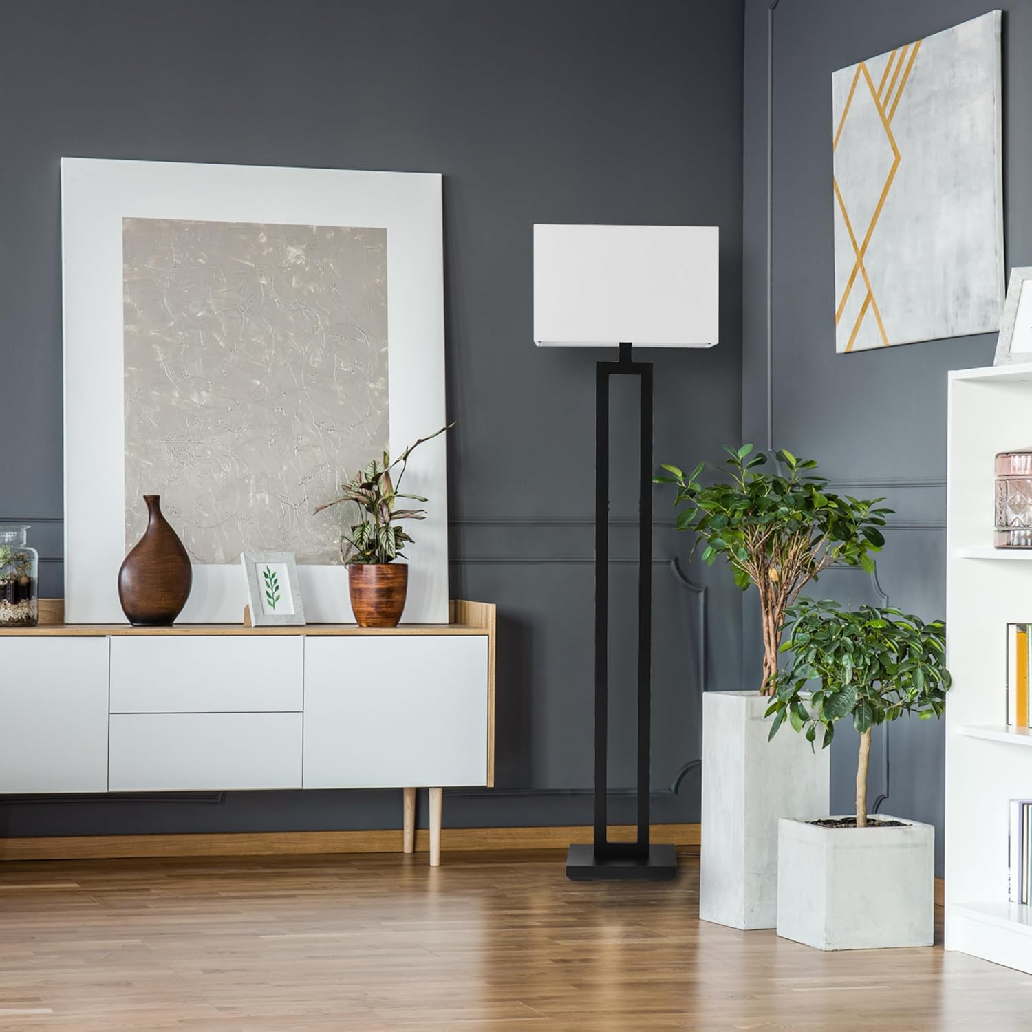 Luminária de Piso de 58'', Aca - Geometric Lamp Shade avaliação e preço