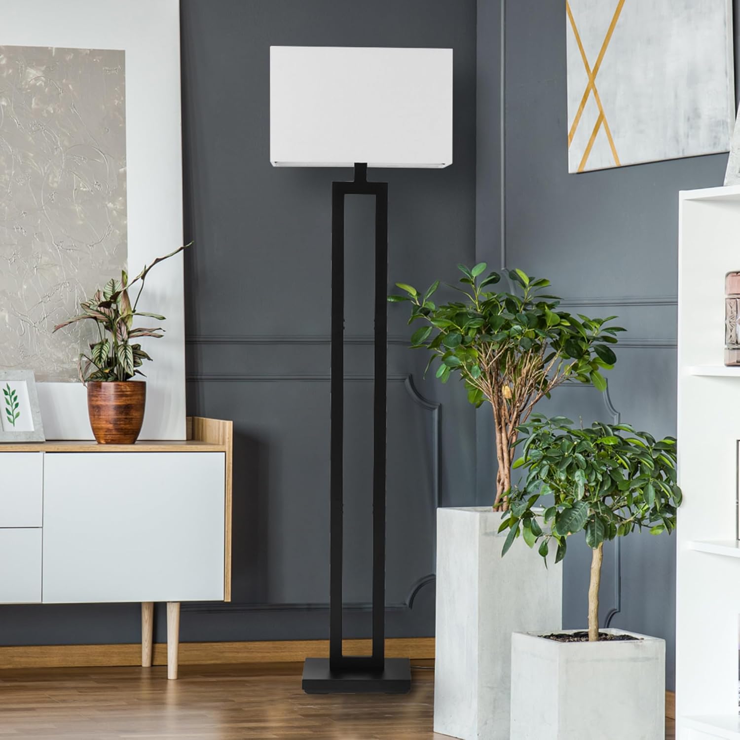 Luminária de Piso de 58'', Aca - Geometric Lamp Shade avaliação e preço
