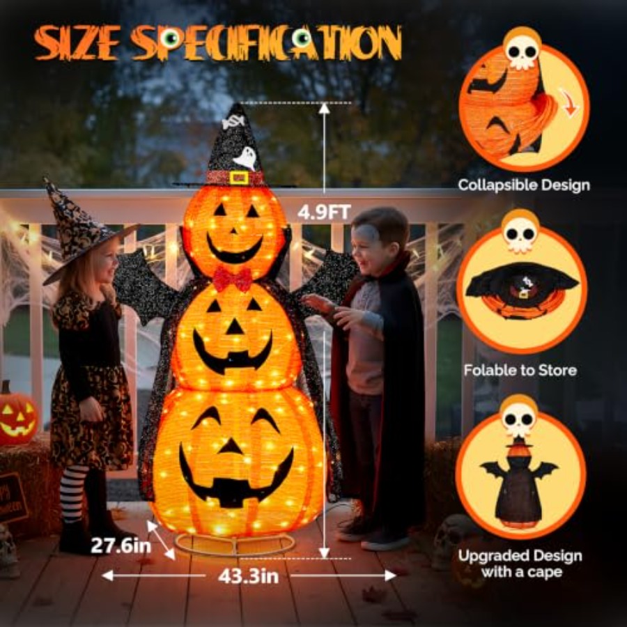 Decorações de Halloween para E - Orange Lighting Decor avaliação e preço