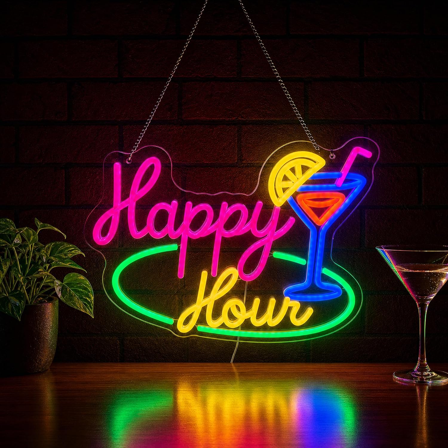 Letreiro de néon LED Happy Hou - Decor Lighting Opening Hours avaliação e preço