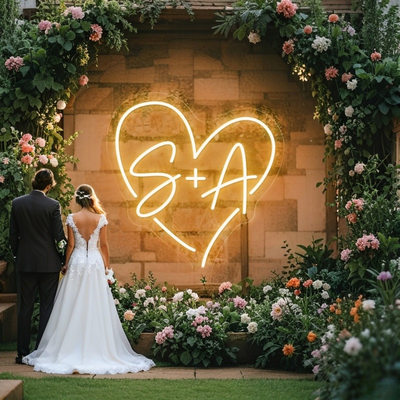 Iniciais personalizadas coraçã - Wedding Lighting And Decor avaliação e preço