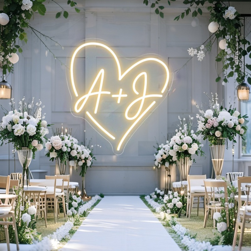 Iniciais personalizadas coraçã - Wedding Lighting And Decor avaliação e preço