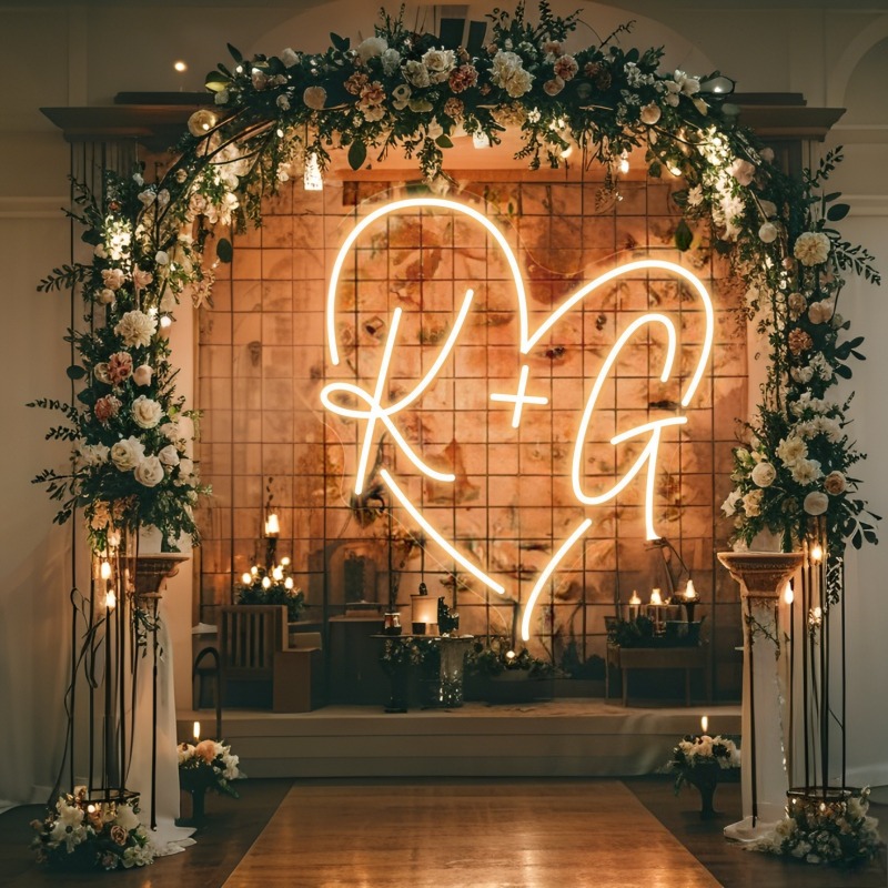 Iniciais personalizadas coraçã - Wedding Lighting And Decor avaliação e preço