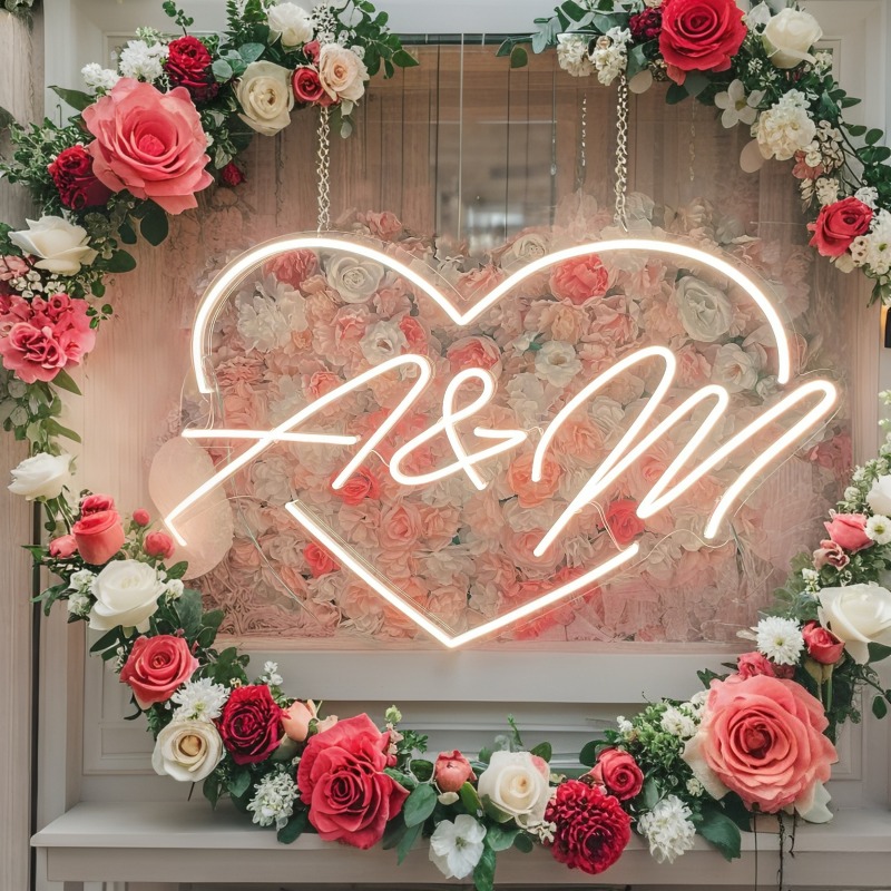 Iniciais personalizadas coraçã - Wedding Lighting And Decor avaliação e preço