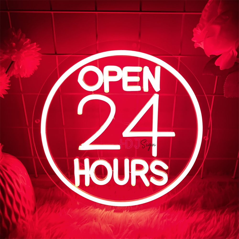 Sinais de led de néon abertos  - Decor Lighting Opening Hours avaliação e preço