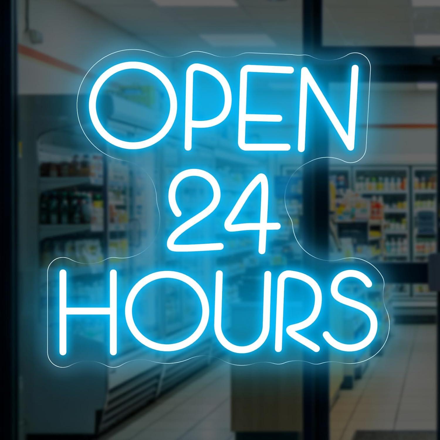 Letreiro Neon Aberto 24 Horas  - Decor Lighting Opening Hours avaliação e preço