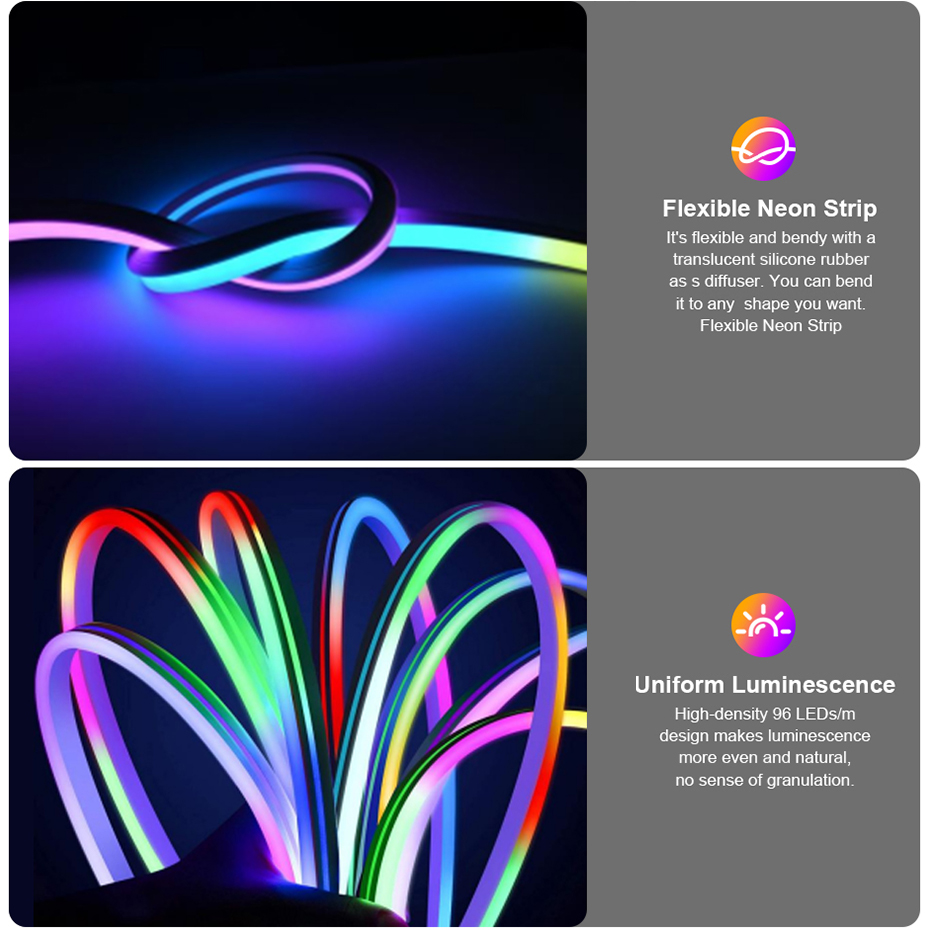 Fita de Luz LED Neon RGBIC 12V - Decor Lighting Uk avaliação e preço