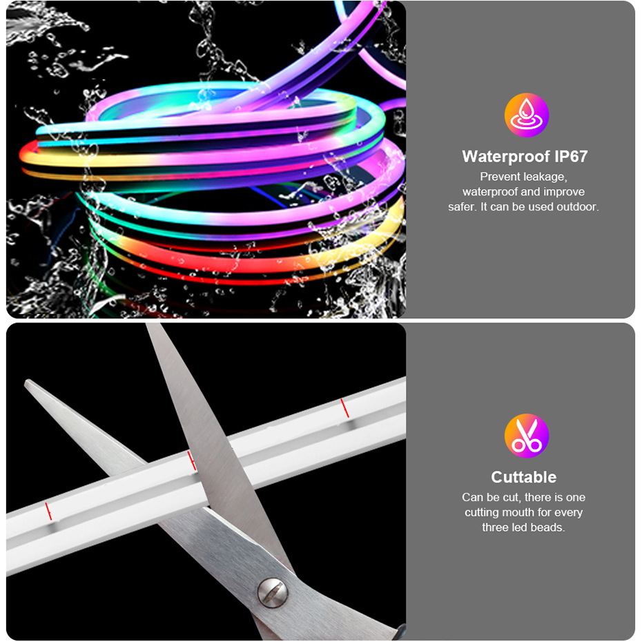 Fita de Luz LED Neon RGBIC 12V - Decor Lighting Uk avaliação e preço