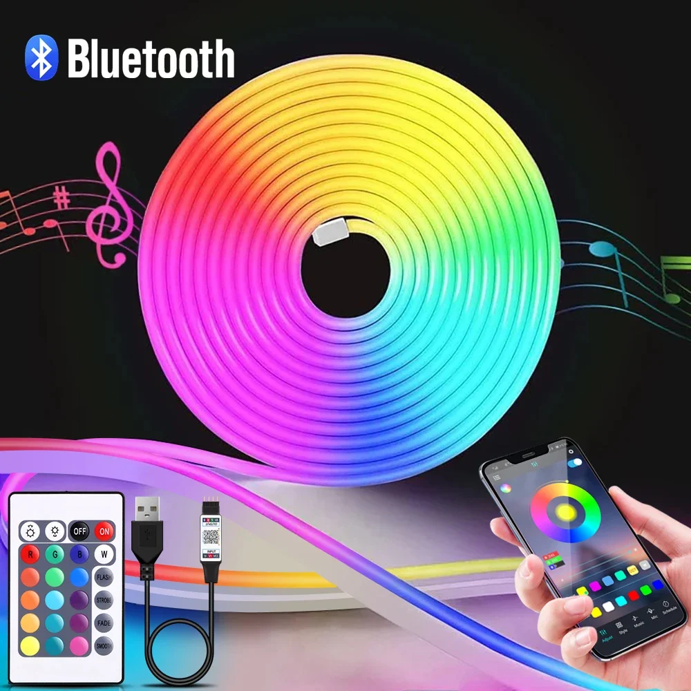 1-5m rgb led neon luz de tira  - Lighting Decor Room avaliação e preço