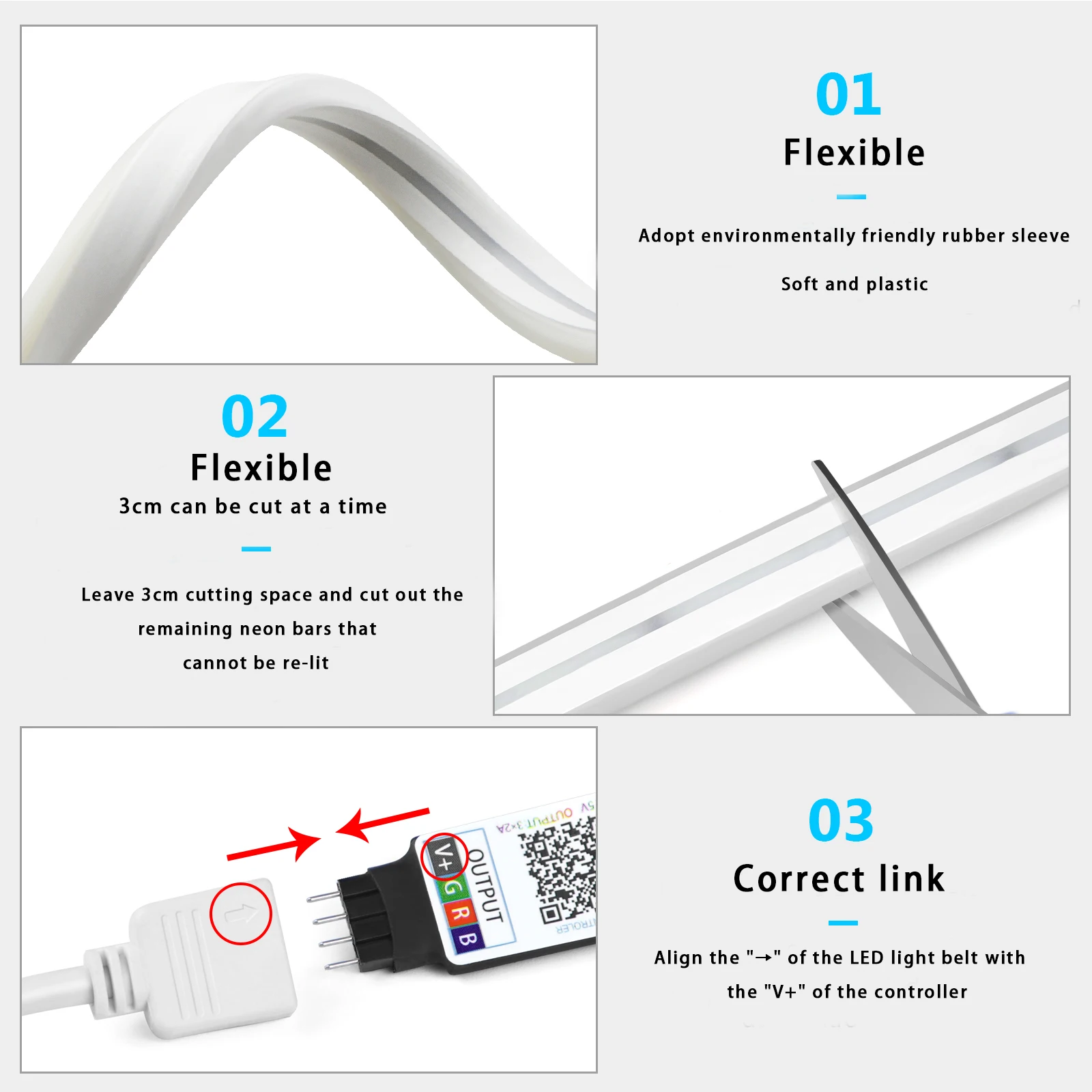 1-5m rgb led neon luz de tira  - Lighting Decor Room avaliação e preço